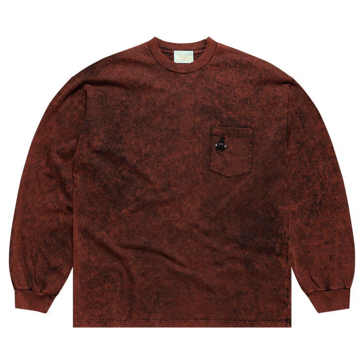 Aries Embroidered Acid Pocket Tee "Red"