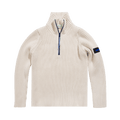 Aries Rib Quarter Zip Jumper "Ecru"