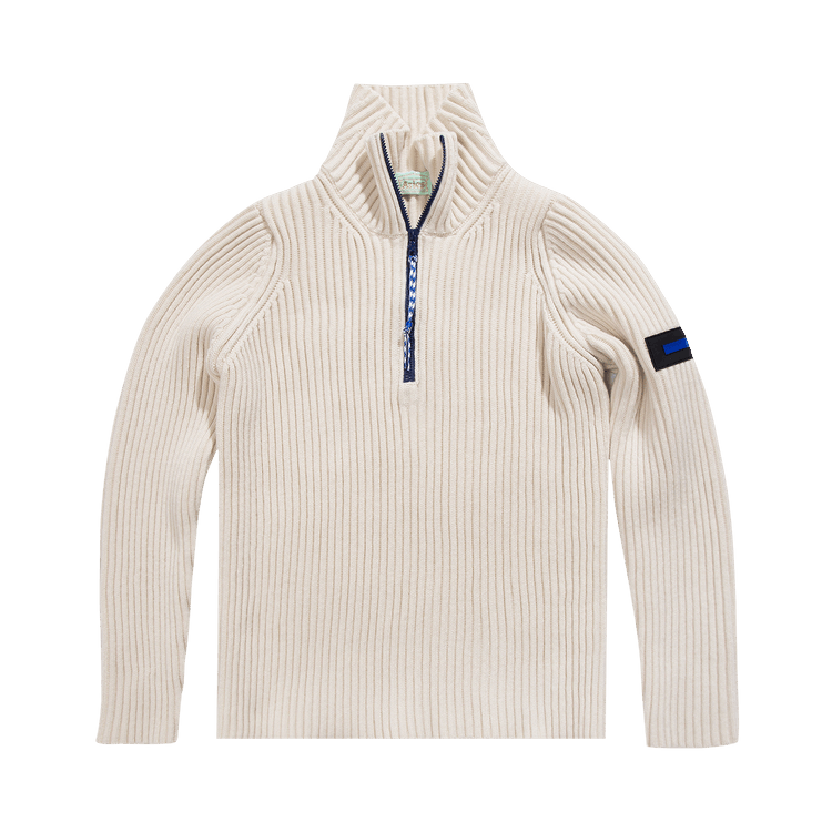 Aries Rib Quarter Zip Jumper "Ecru"