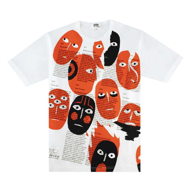 Junya Watanabe Real Review T-Shirt "White/Orange/Black"