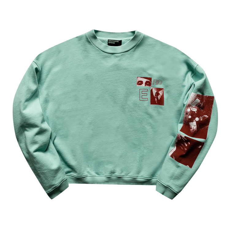 Enfants Riches Déprimés Eyes Collage Crewneck "Teal"