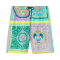 Versace Barocco Mosaic Print Swim Shorts "Lilac/Green Water"