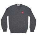 Comme des Garçons PLAY Heart Patch V Neck Sweater "Grey"