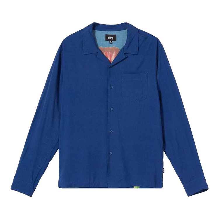 Stussy Big Poppy Long-Sleeve Shirt "Blue"