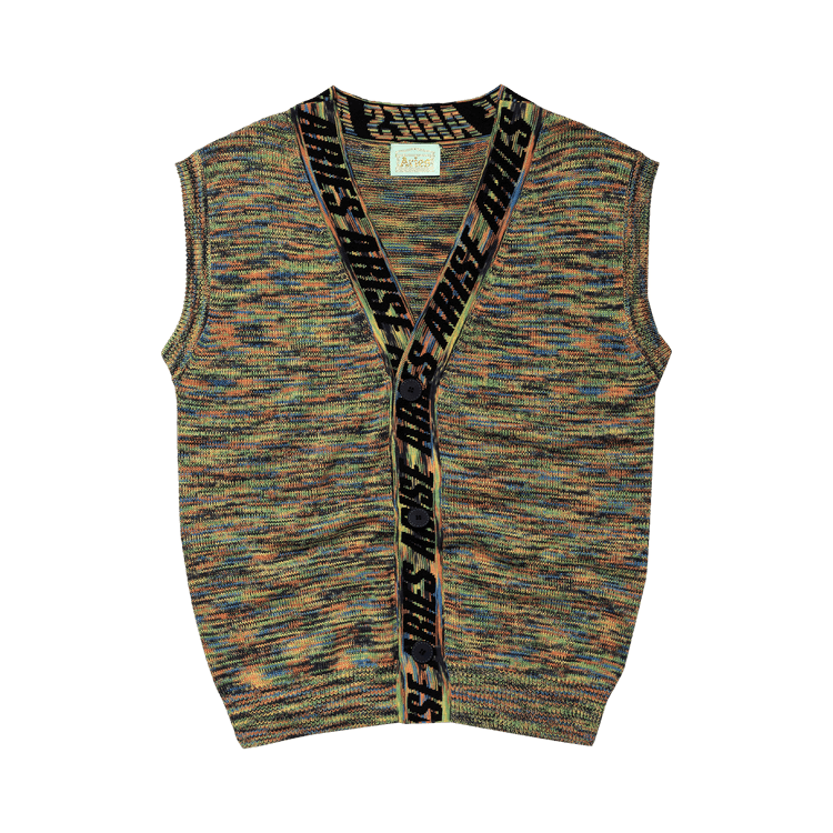 Aries Space Dye Sweater Vest "Black"