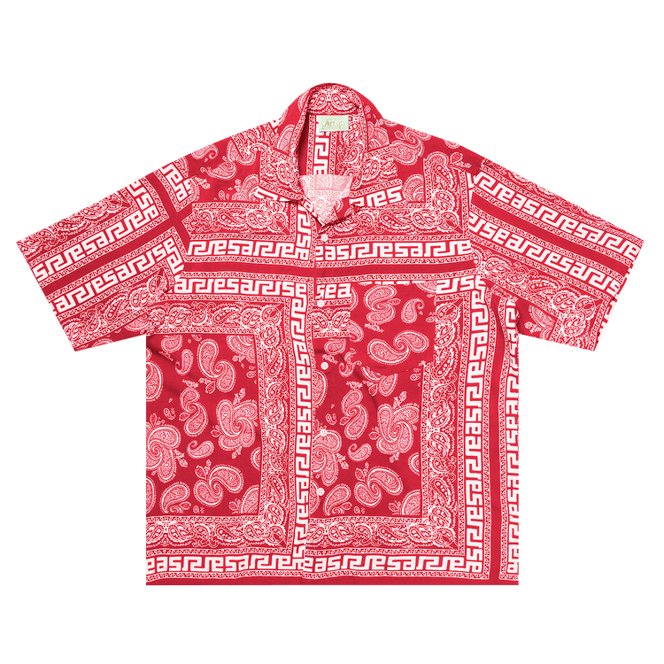 Aries Bandana Print Hawaiian Shirt "Red"