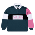 Aries Colour-Blocked Rugby Shirt "Petrol"