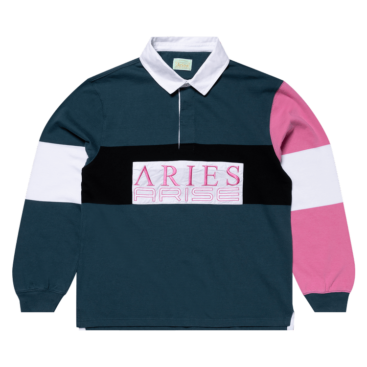 Aries Colour-Blocked Rugby Shirt "Petrol"
