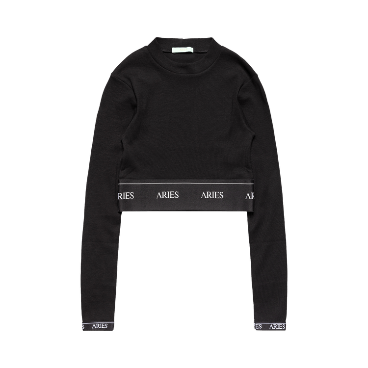 Aries Rib Crop Top "Black"