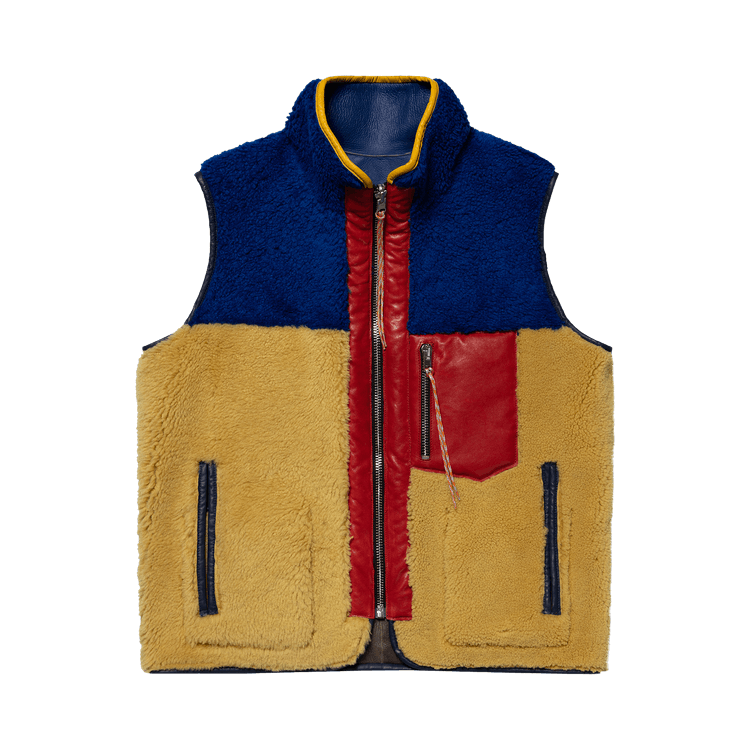Aries Sheepskin Pat Gilet "Multicolor"