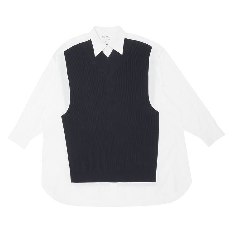 Maison Margiela Sweater Inserted Shirt "Navy/White"