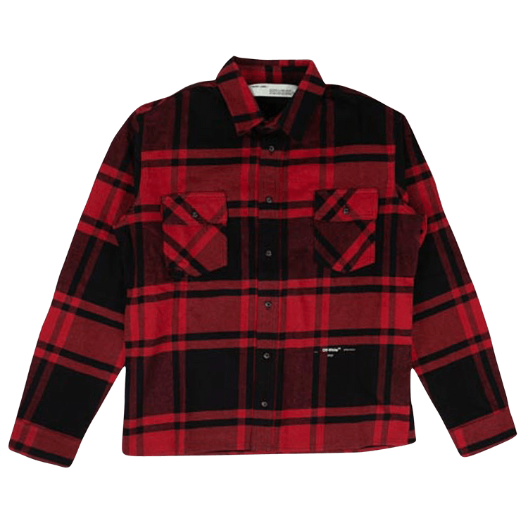 Off-White Luxury Check Button Down Shirt "Red"