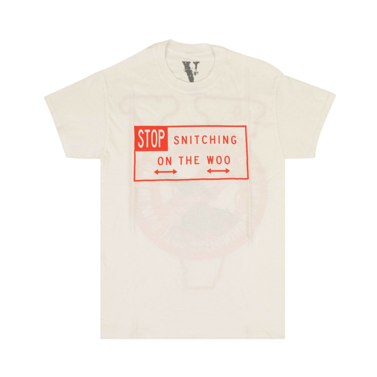 Vlone x Pop Smoke Stop Snitching Short-Sleeve T-Shirt "White/Red"