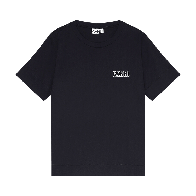 GANNI Thin Software Jersey T-Shirt "Black"