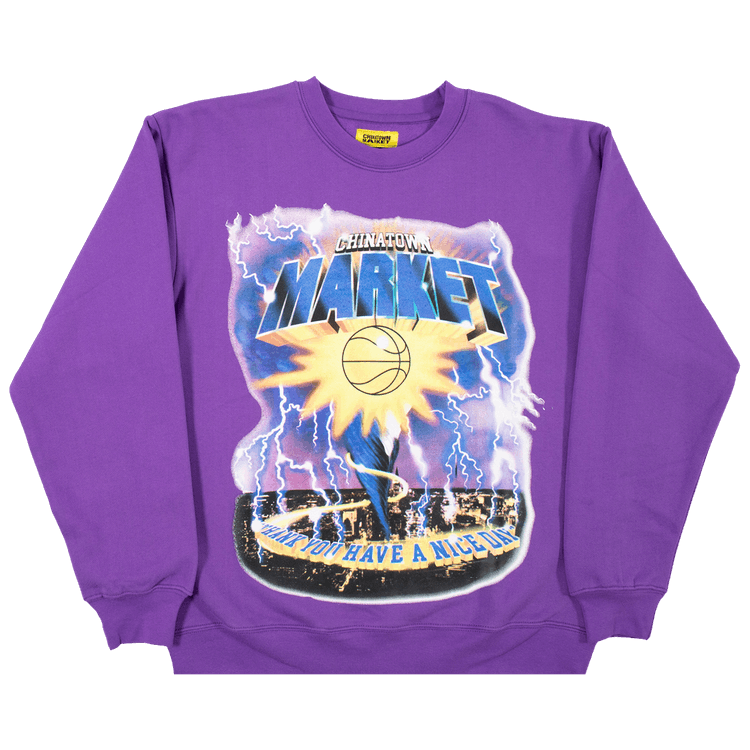 Chinatown Market Tornado Crewneck "Purple"