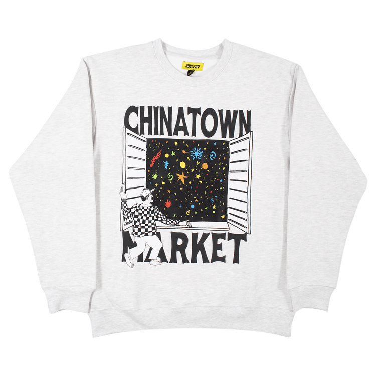 Chinatown Market Window Crewneck "Grey"