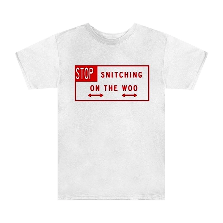 Vlone x Pop Smoke Stop Snitching Tee "White/Red"