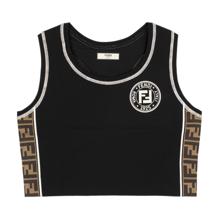 Fendi Halterneck Sports Crop Top "Black/Tobacco"
