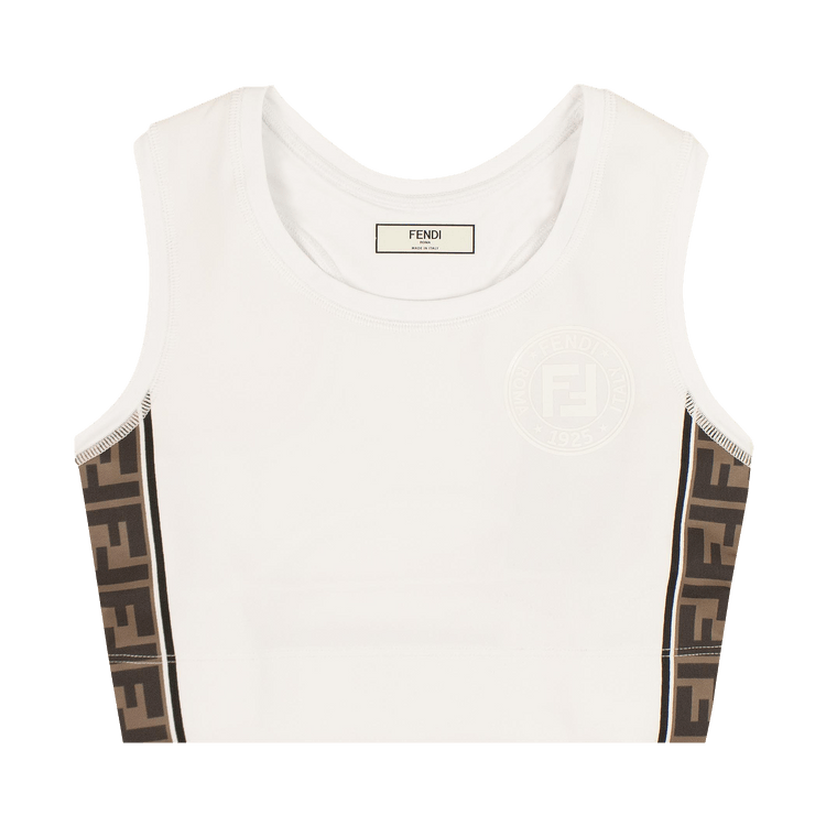 Fendi Sports Crop Top "White/Tobacco"