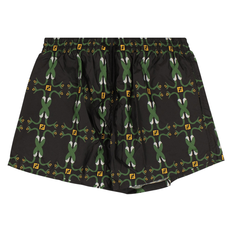 Fendi Snakes Swim Trunks "Black/Green"