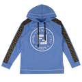Fendi Logo Stripe Hooded Sweatshirt "Blue"
