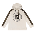 Fendi Logo Stripe Hooded Sweatshirt "White"