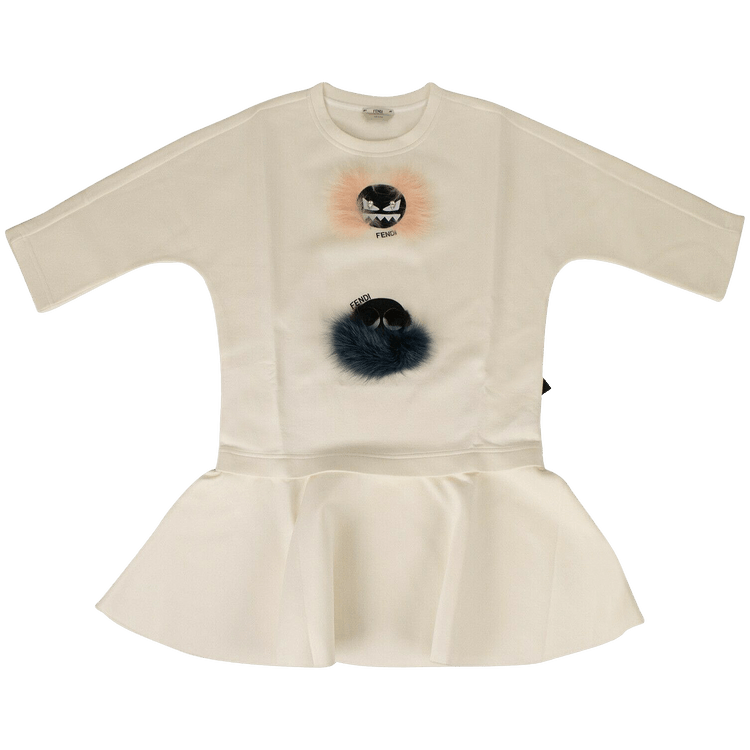 Fendi Fur Bugs Peplum Top "Ivory"