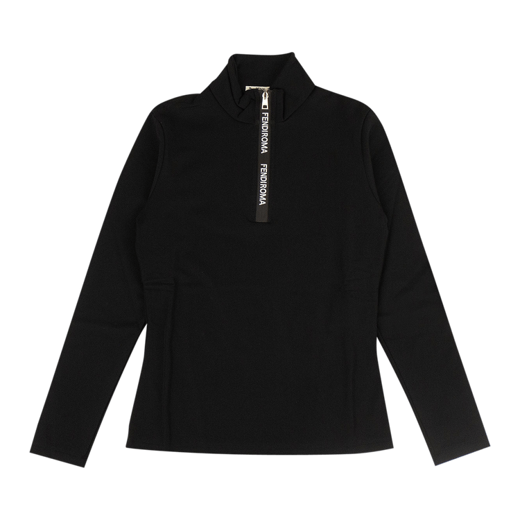 Fendi Quarter Zip Workout Top "Black"