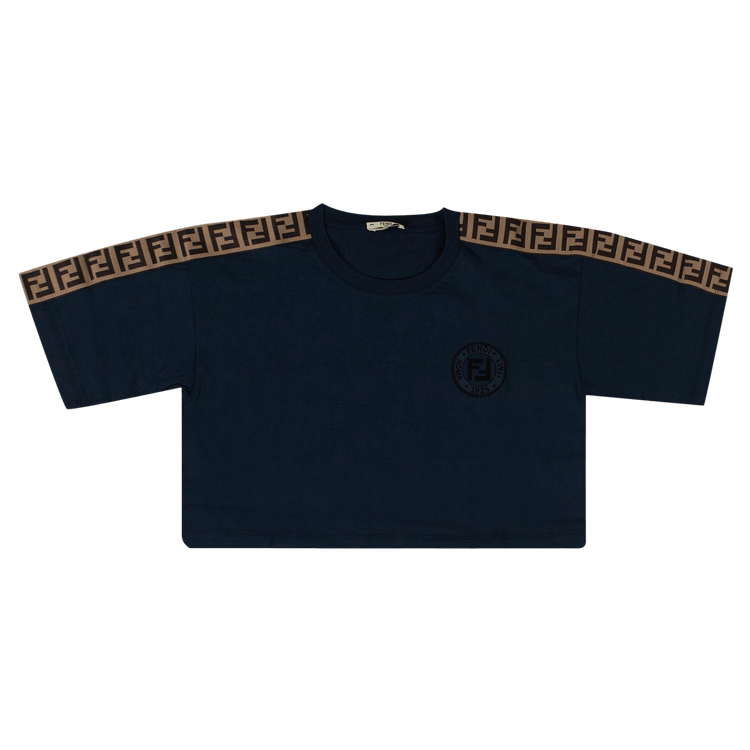 Fendi Fendirama Cropped T-Shirt "Blue"