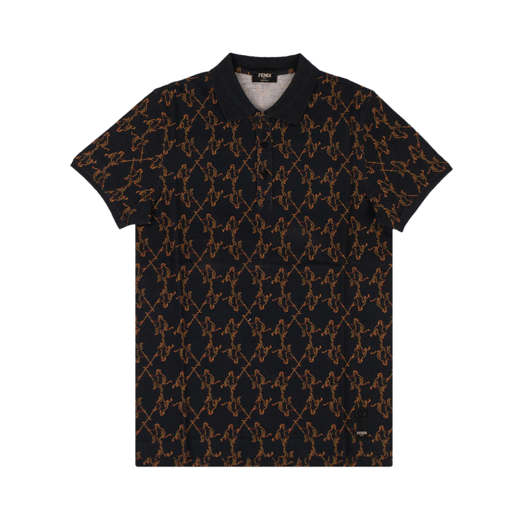 Fendi Twin Devils Polo Shirt "Navy"