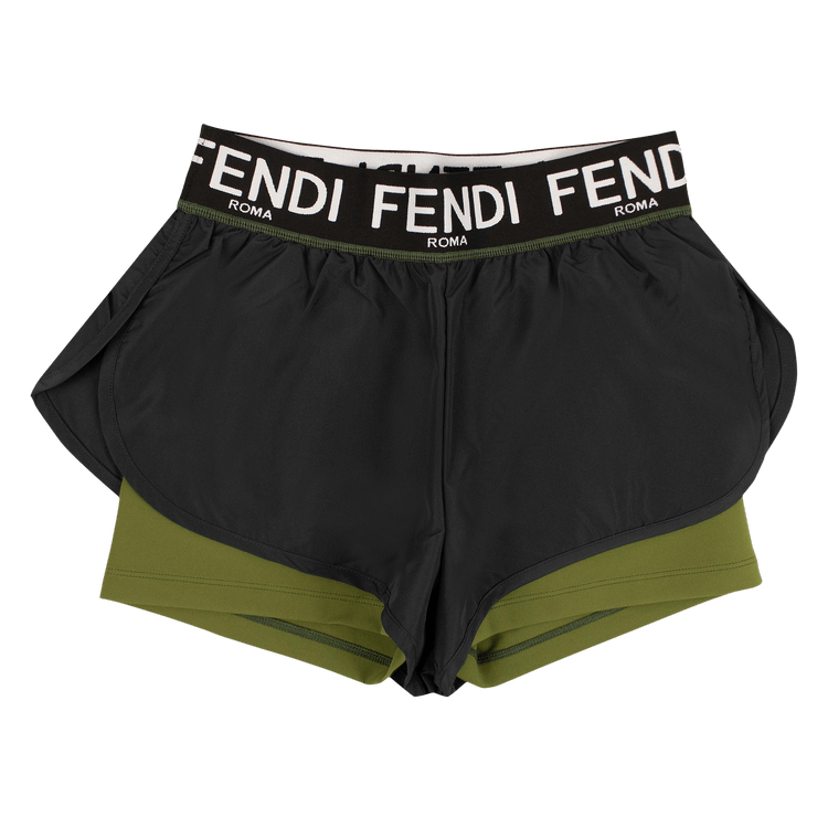 Fendi Fendirama Gym Shorts "Gray/Green"