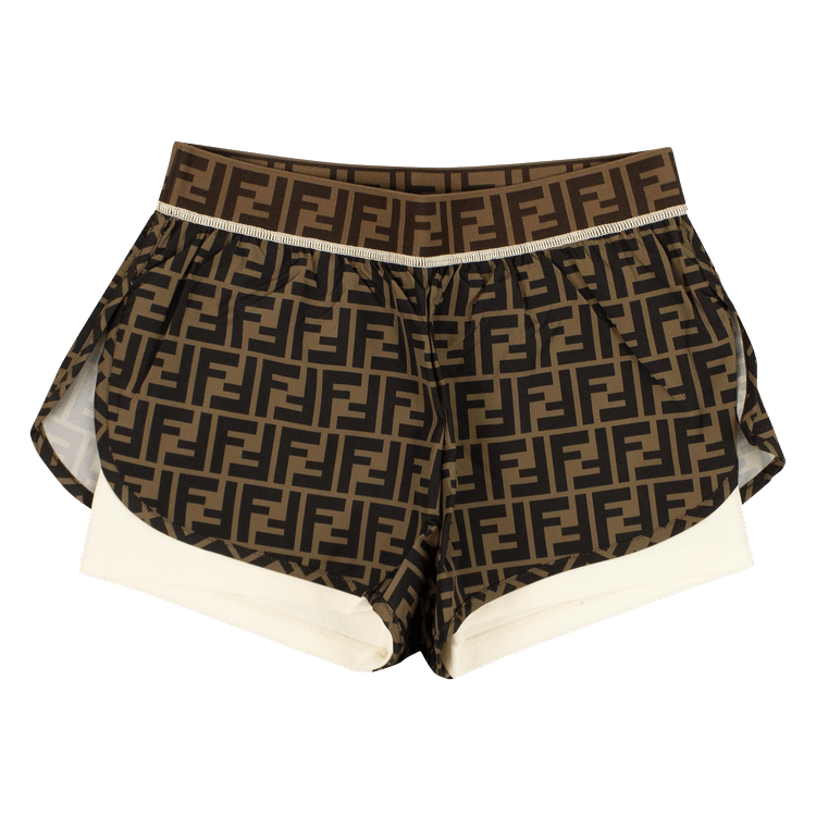 Fendi Fendirama Gym Shorts "Green/Ivory"