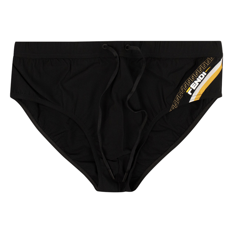 Fendi Drawstring Swim Briefs "Black"