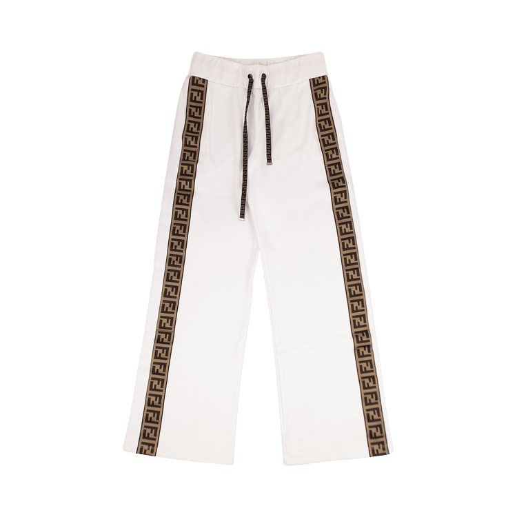 Fendi Jersey Track Pants "White/Tobacco"