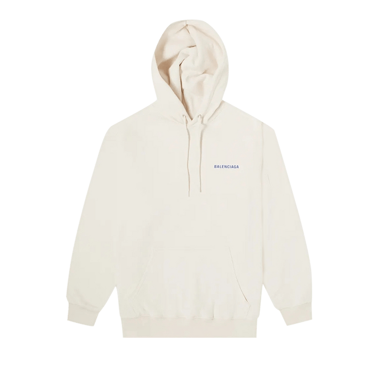 Balenciaga Logo Popover Hoodie "Chalky White/Blue"