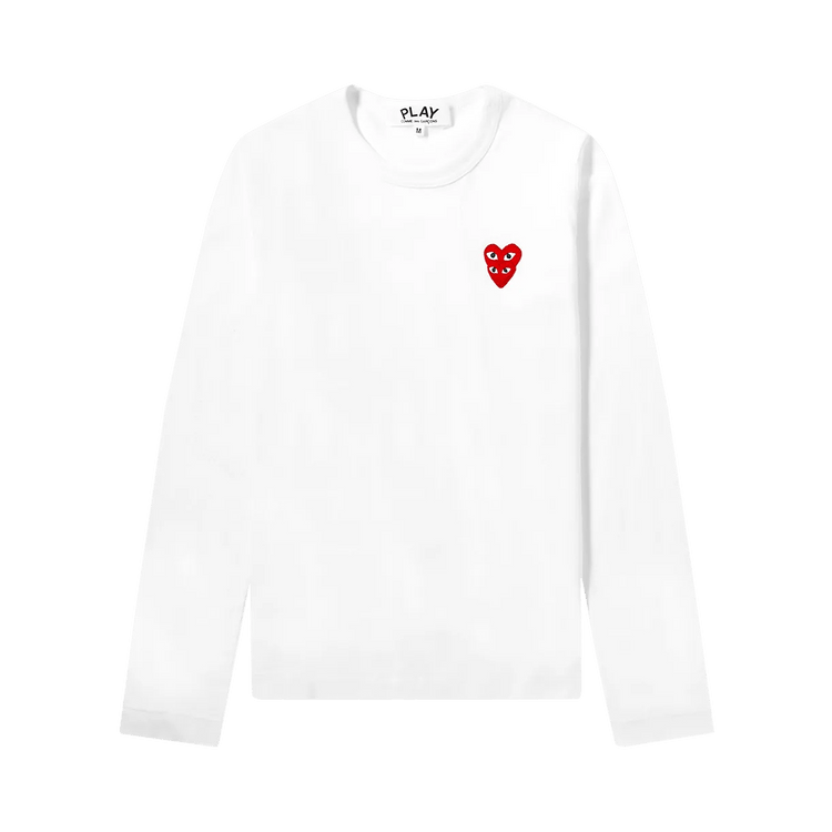 Comme des Garçons PLAY Double Heart Long-Sleeve T-Shirt "White"