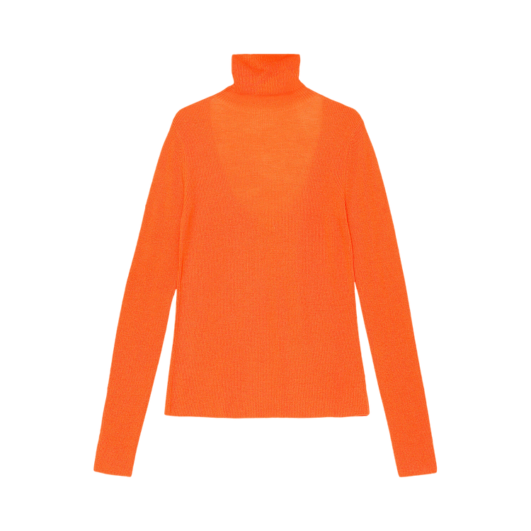 GANNI Light Merino Knit Rollneck Sweater "Flame"