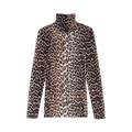 GANNI Printed Mesh Rollneck Sweater "Leopard"