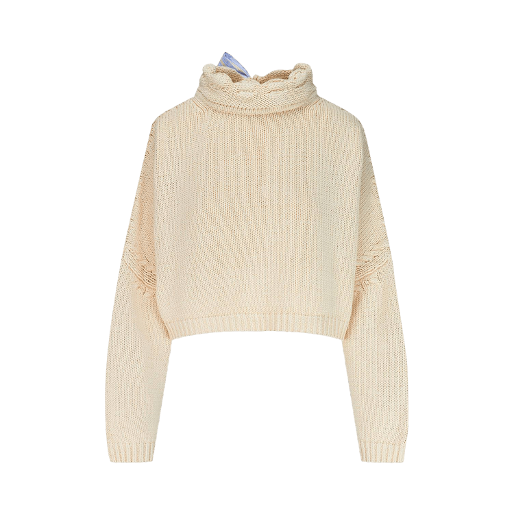 JW Anderson Cropped Jumper With Fabric Ties "Off White"
