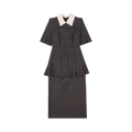Fendi Micro Check Pleated Midi Dress "Grey"