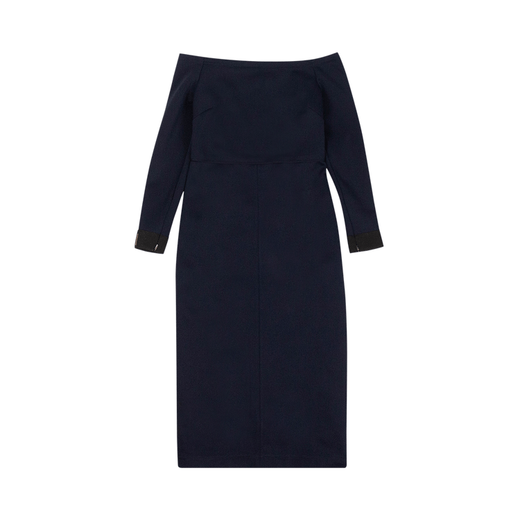 Fendi Jersey Logo Off-The-Shoulder Midi Dress "Blue"