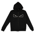 Fendi Bug Eyes Zip Up Hooded Sweatshirt "Black"