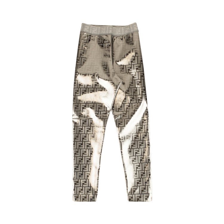 Fendi Metallic FF Fitness Leggings "Silver"