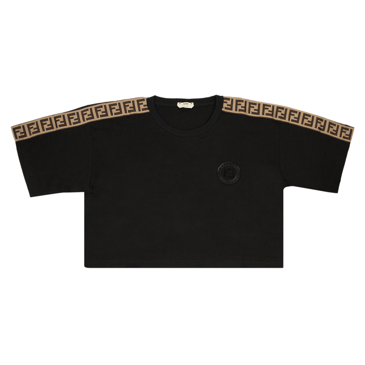 Fendi Logo Cropped Short-Sleeve T-Shirt "Black"