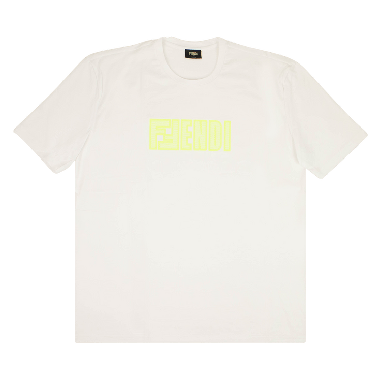 Fendi FF Short Sleeve T-Shirt "White/Fluo Yellow"