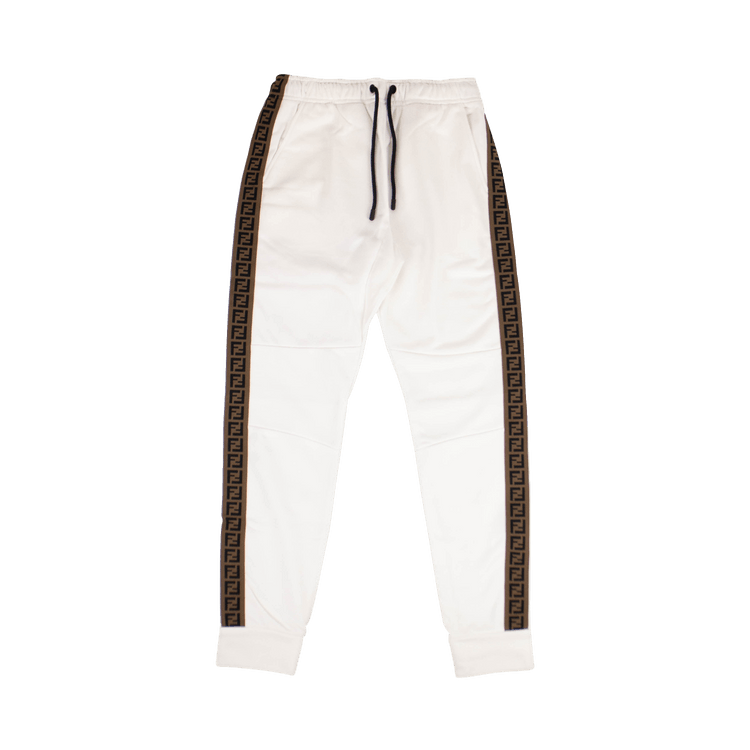 Fendi FF Pantalone Track Pants "White/Tobacco"