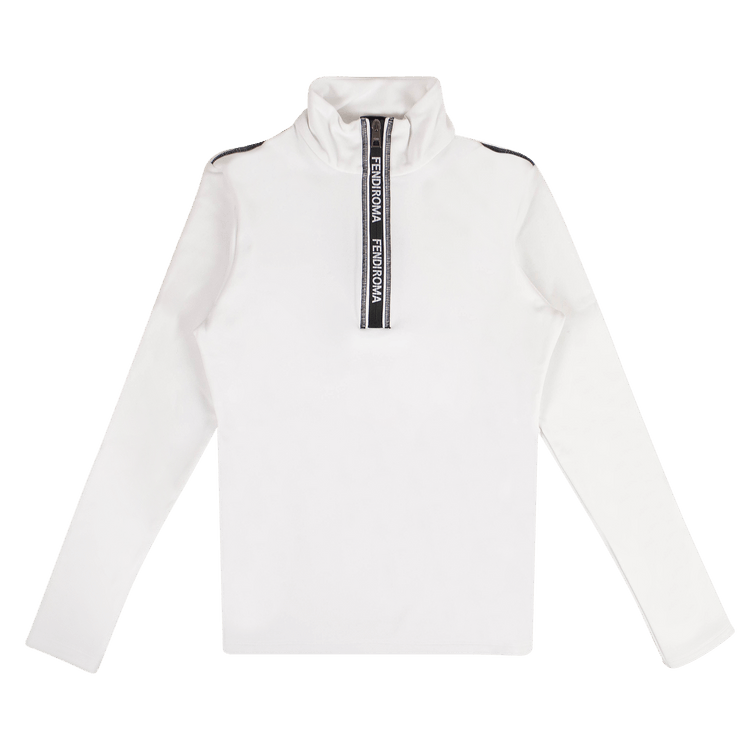 Fendi Quarter Zip Workout Top "White"