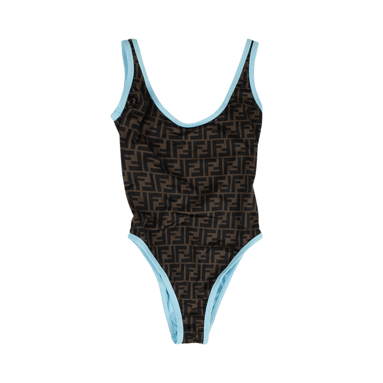 Fendi FF Motif One Piece Swimsuit "Brown/Blue"