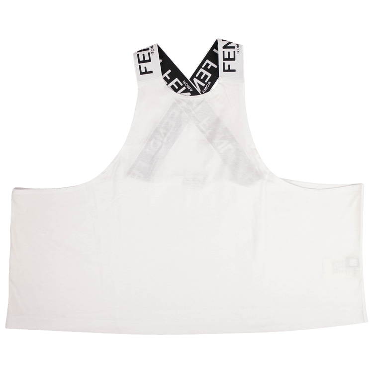 Fendi Logo Strap Tank Top "White"