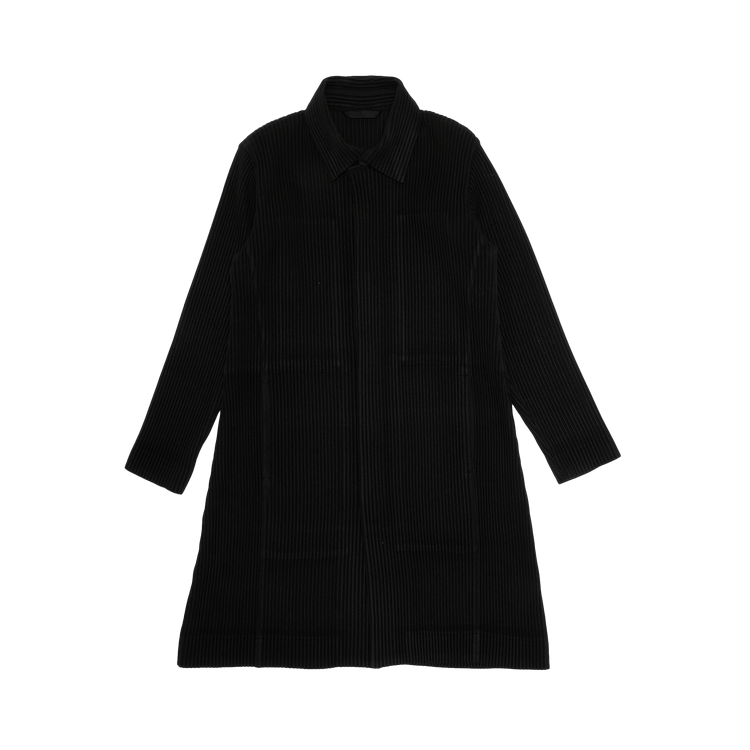 Homme Plissé Issey Miyake Basic Pleated Trench Coat "Black"